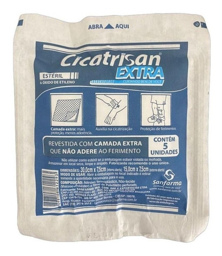 Imagem 4 de 4 de Compressa Não Aderente Cicatrisan Extra 50 Unidades