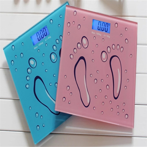 Imagen 3 de 6 de Balanza Digital Kanji Hasta 180kg De Baño Kjh-2015 Azul Rosa