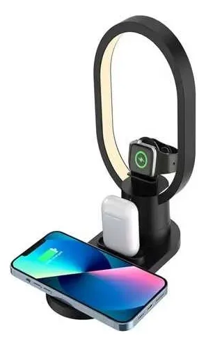 Estación De Carga 4 En 1 Luz Led Compatible Ios Android