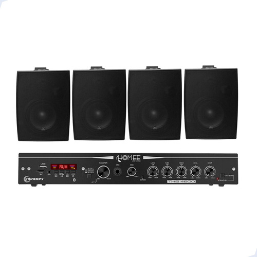 Kit Som Ambiente 4 Caixas Jbl 50w Mais Amplificador Taramps