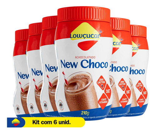 Achocolatado Em Pó Diet New Choco Lowçucar 210g - Kit Com 6