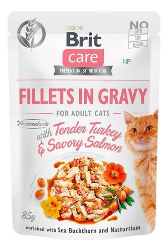 Brit Care Cat Fillets In Gravy  Tender Turkey/salmon 85 Gr