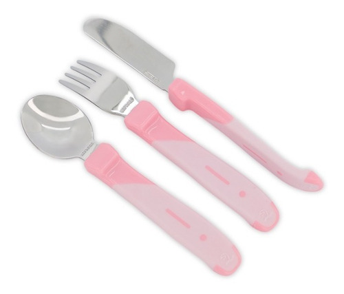 Cubiertos De Acero Twistshake Rosa Pastel