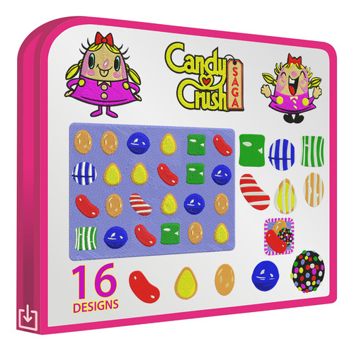 Candy Crush Set De 16 Matrices Bordadoras Bordar Ropa