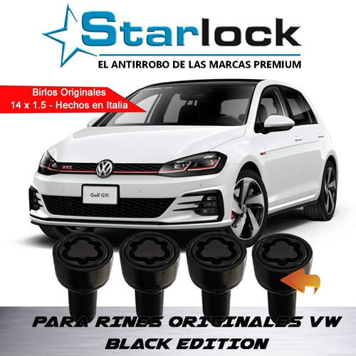 Starlock Birlos De Seguridad 14 X 1.5 Volkswagen Golf Gti