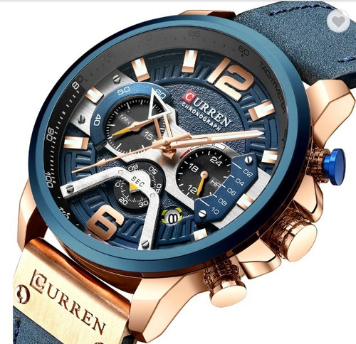 Reloj Curren De Lujo Moderno Azul Y Negro Para Hombre C-8329