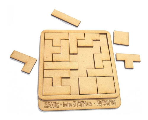 20 Tetris Rompecabeza Puzzle Fibrofacil Juego Mdf Souvenirs