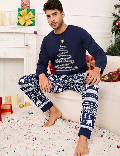 Conjunto De Pijamas Navidad Juego Para Familiares Y Parejas