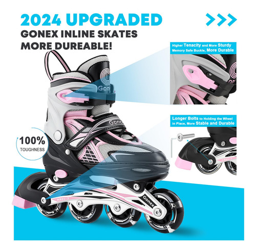 Patines En Línea Ajustables Con Ruedas Iluminadas Para Niños