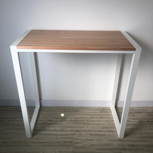 Imagen 2 de 6 de Barra Desayunador Bar Cocina Living Hierro Y Madera 100 Cm