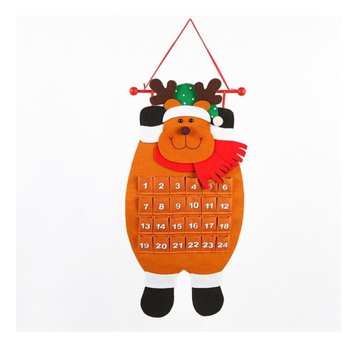 Calendario De Adviento Colgante De Fieltro 3d Para Navidad
