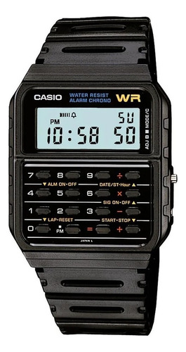Reloj de pulsera Casio Reloj CA-53W-1ER, ver imagen, para hombre, con correa de resina color negro, bisel color ver imagen