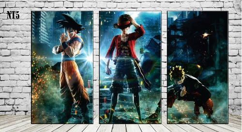 Cuadros Naruto Goku Dragon Ball One Piece Luffy  90x45 Cm