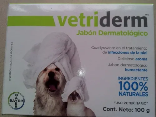 comprar Jabon Vetriderm Bayer Demartologico Para Perro Y Gato 100gr.
