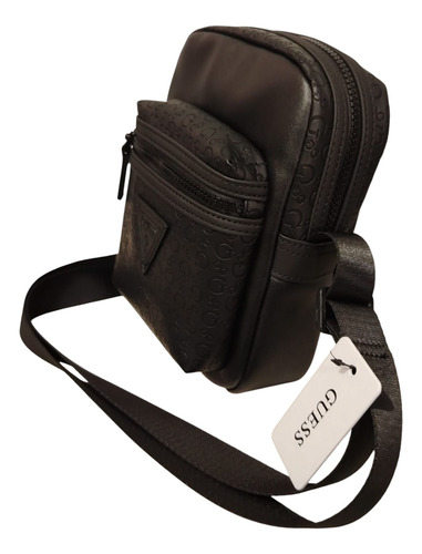 Bolso De Dama Crossbody Guess Negra Original Negro Sintético Negro Negro