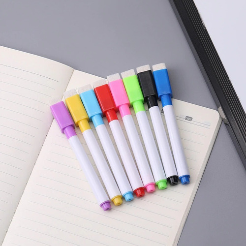 Imagen 5 de 10 de Marcadores Rotuladores Imantados 8 Colores Pizarra Blanca