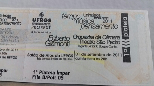 Ingresso Antigo Egberto  Gismonti