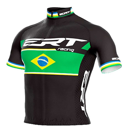 Imagem 1 de 4 de Camisa De Ciclismo Ert Elite Campeao Brasileiro Black