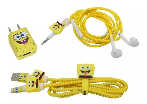 Kit Protector Para Cables Bob Esponja - Cargadores - Audio