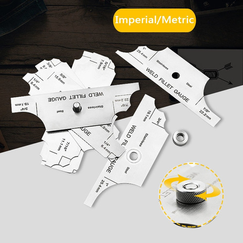 Necygoo Weld Gauge Set De Acero Inoxidable 0-60mm Cam Tipo D