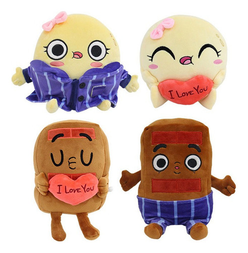 4pcs Choco And Pancake Peluche Muñeca Niños Cumpleaño Regalo