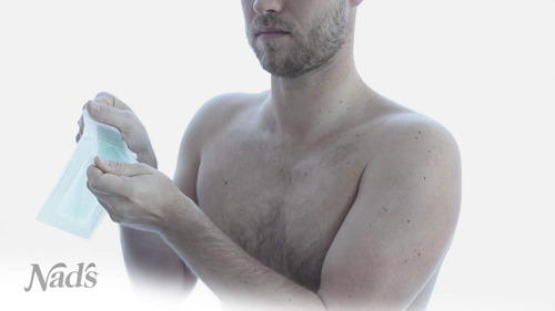 Kit De Depilação Corporal Wax Strips Nad's Para Homens Com 2