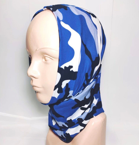 Bandana Tipo Buff Mascara Moto Ciclismo Pesca Woodland Azul