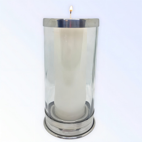 Suporte Para Vela 7 Dias 18 Cm Omolu Vidro E Alumínio Cor Transparente