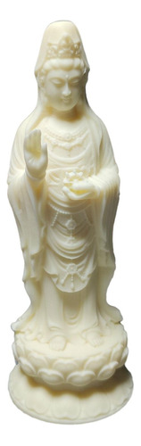 Estatua De Pie Guanyin, Adorno Tallado En Madera, Escultura