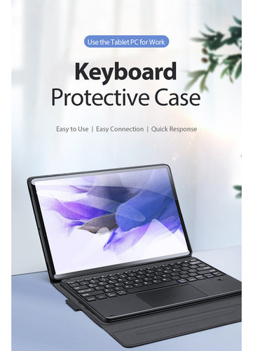 C Funda De Cuero Con Teclado Bluetooth For Tab S8plus