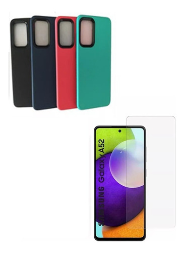 Funda Color Mas Vidrio Templado 9h Para Samsung Galaxy A52