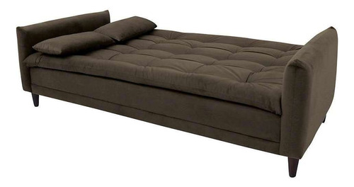 Sofá-cama Casal 3 Lugares Sofia Suede Marrom