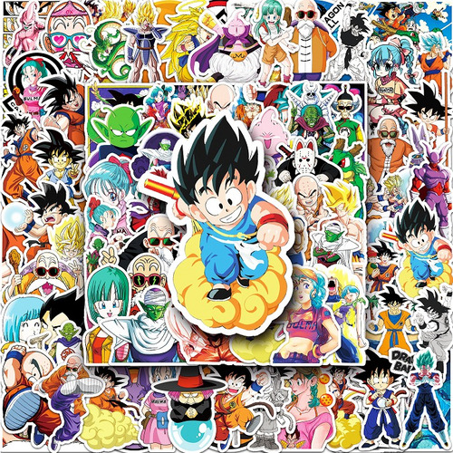 Paquete De 100 Stickers Calcomanias Dragon Ball Goku 