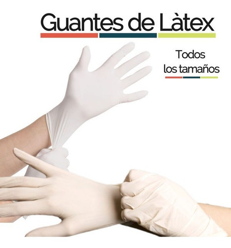 Guantes De Latex Examinacion Talle S (chico) X 100 Unidades