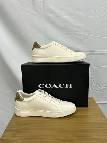 Tenis Coach Casual Mujer De Piel Beige G4966 Original Ligero Cómodo