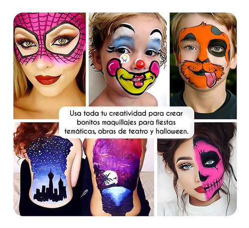 Kit Pinta Caritas Maquillaje Halloween Fiestas 8 Colores | Cuotas sin  interés