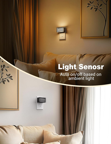 Luz Nocturna Led, Paquete De 2, Luces Nocturnas Enchufables
