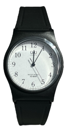 Reloj Q&q Análogo  Silicona Negro R Agua Unisex