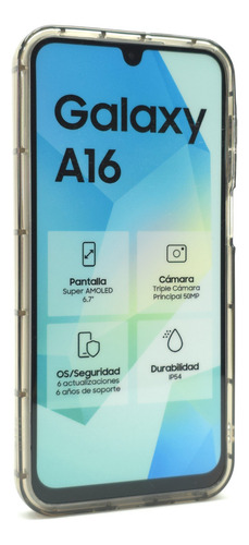 Funda + Mica Para Samsung A16 Case Protector Carcasa Rudo Bubble - Negro Samsung A16
