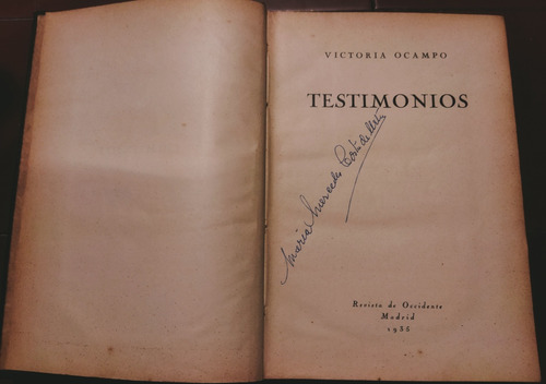 1935 Atipicos Victoria Ocampo Testimonios 1a Edición Escaso 