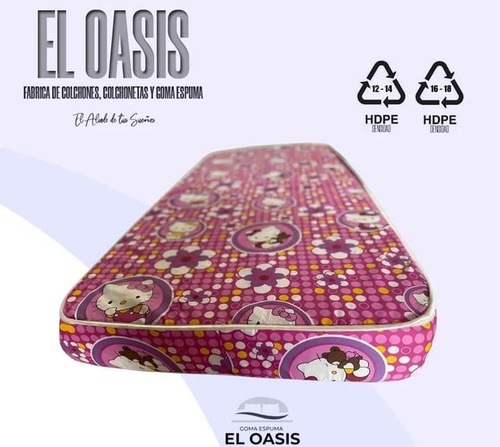 Colchoneta Blanca Individual 80x190x15cm El Oasis