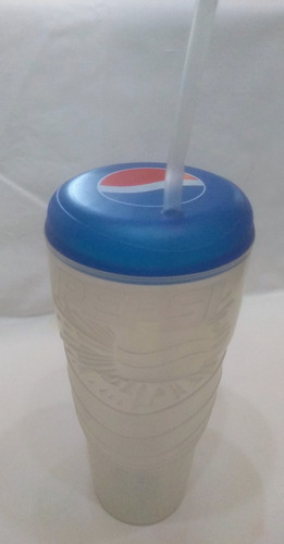 Vaso Plástico Con Sorbete Pepsi Antiguo