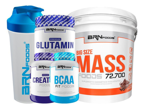 Kit Big Size Mass + Bcaa + Creatina + Glutamin + Coq