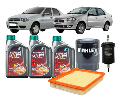 Kit Revisão Oleo Motor 15w40 Siena El 2002 A 2015