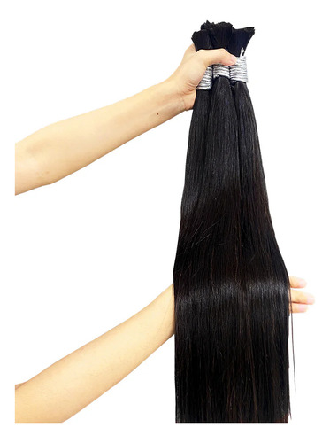Cabelo Humano Natural 65cm Liso Leve Ondulado 150g Castanho Castanho