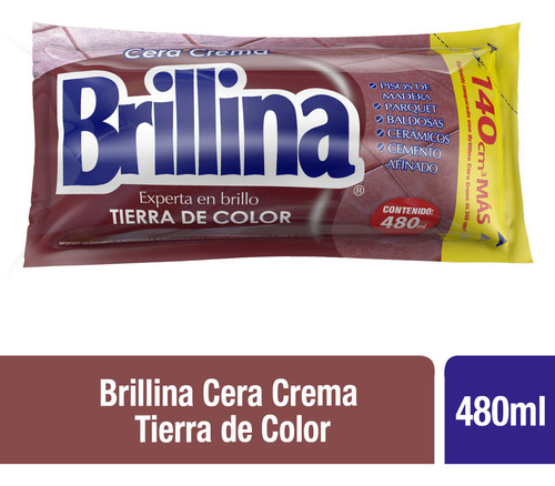 Cera Crema Piso Madera Tierra Color Brillina 480ml