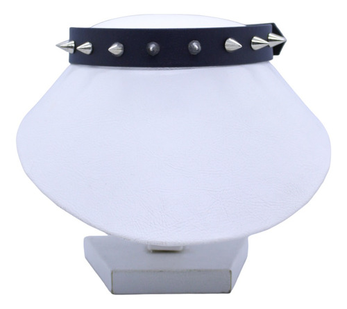 Choker Puas Spike Cuero Sintetico Mate 20mm Talle Grande