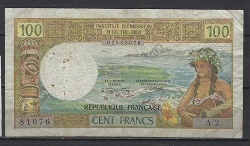 B136 Nueva Caledonia Billete 100 Fr. 1971 Cat#. P-63a 