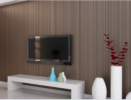 Imagen 2 de 2 de Papel Tapiz Rayas Europeo Elegante Café Chocolate 5.3m2