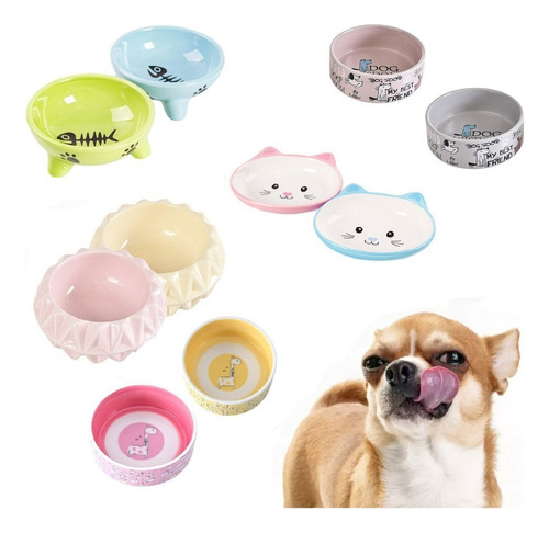 Comedero para gatos y perros, olla de cerámica para comida, triángulos de color amarillo